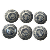 6 grandes assiettes plates Old Chelsea Furnivals