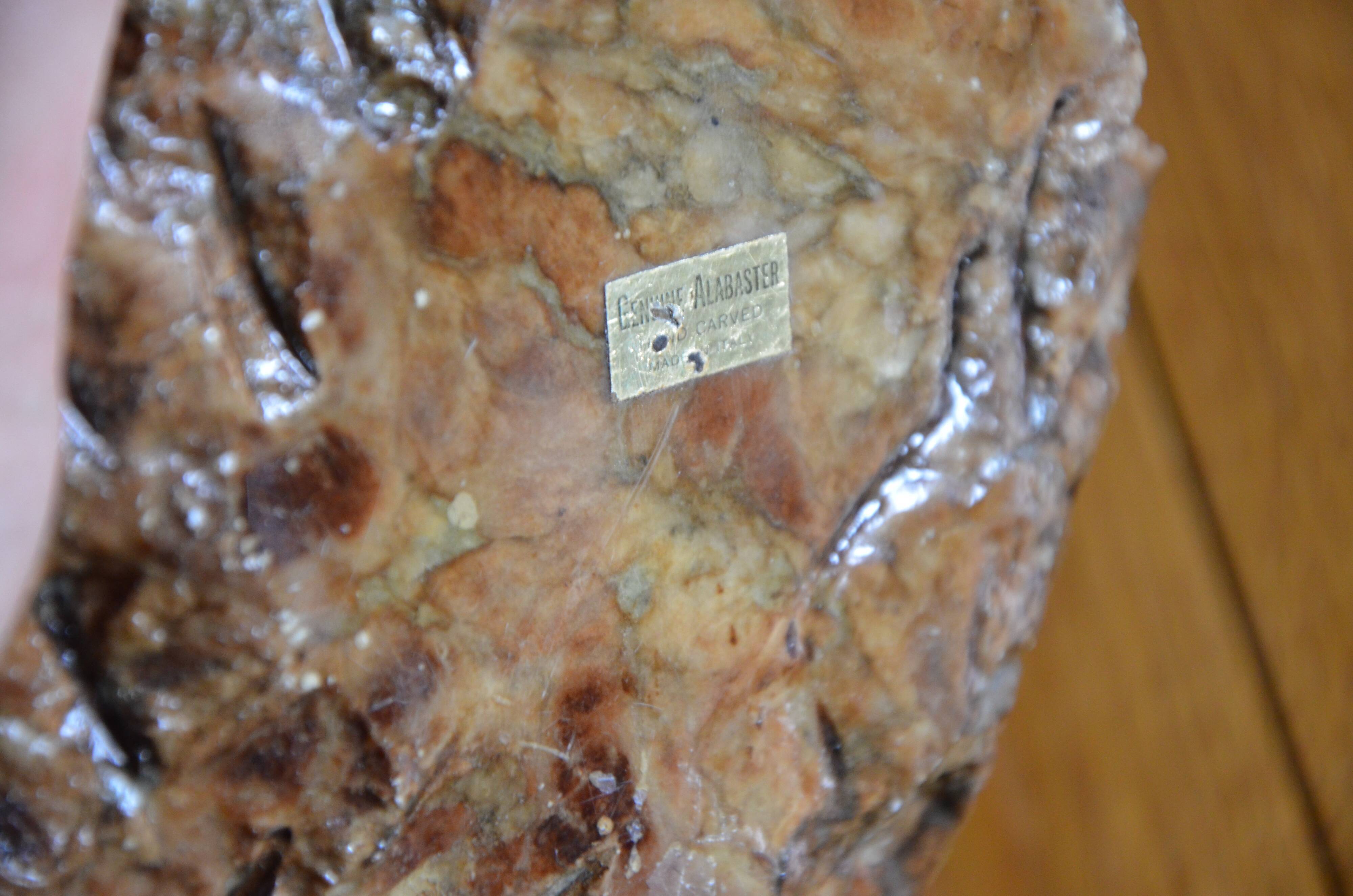 Green and brown alabaster ashtray