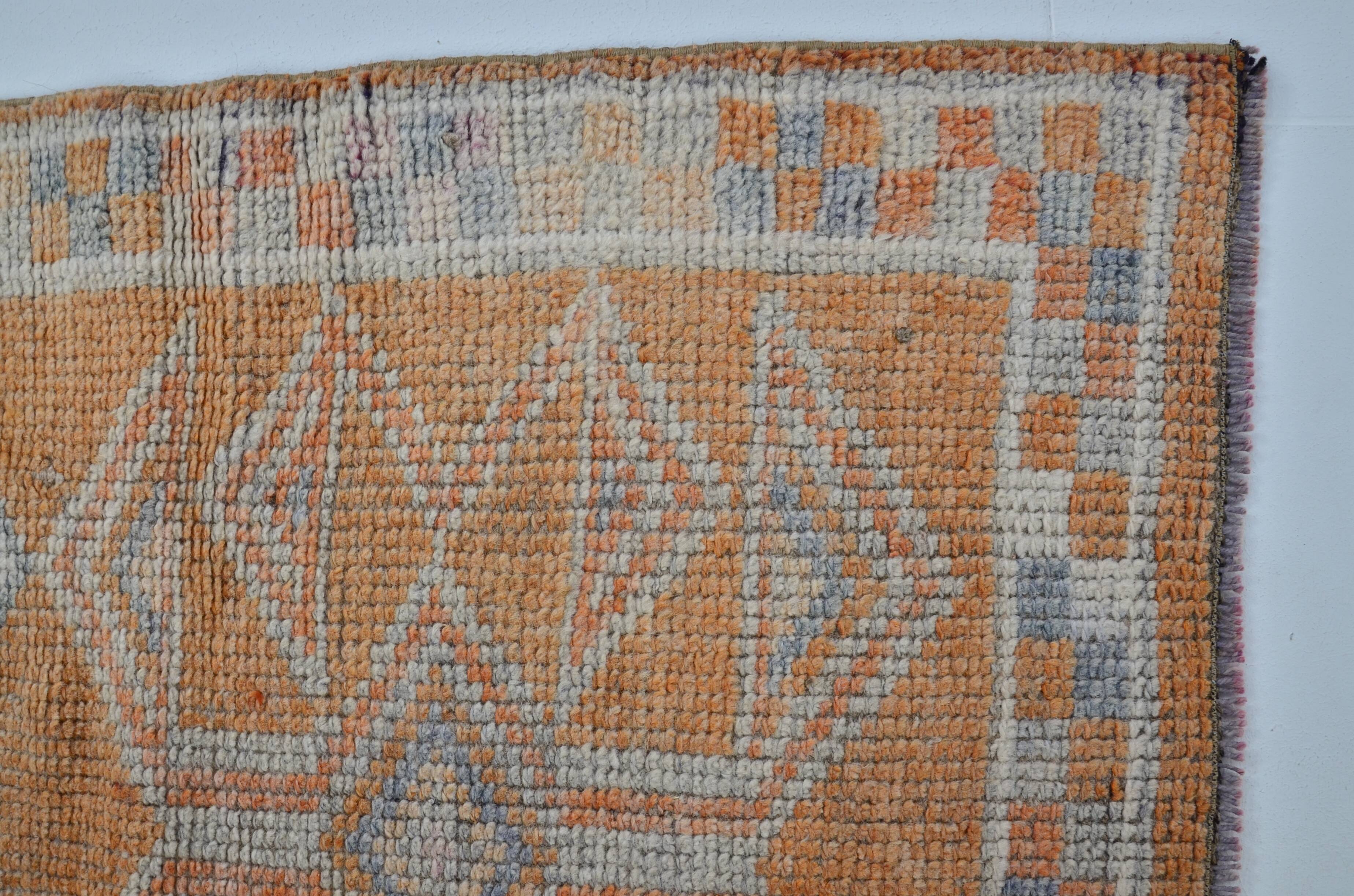 Neutral Oushak Handknotted Runner sku 2114