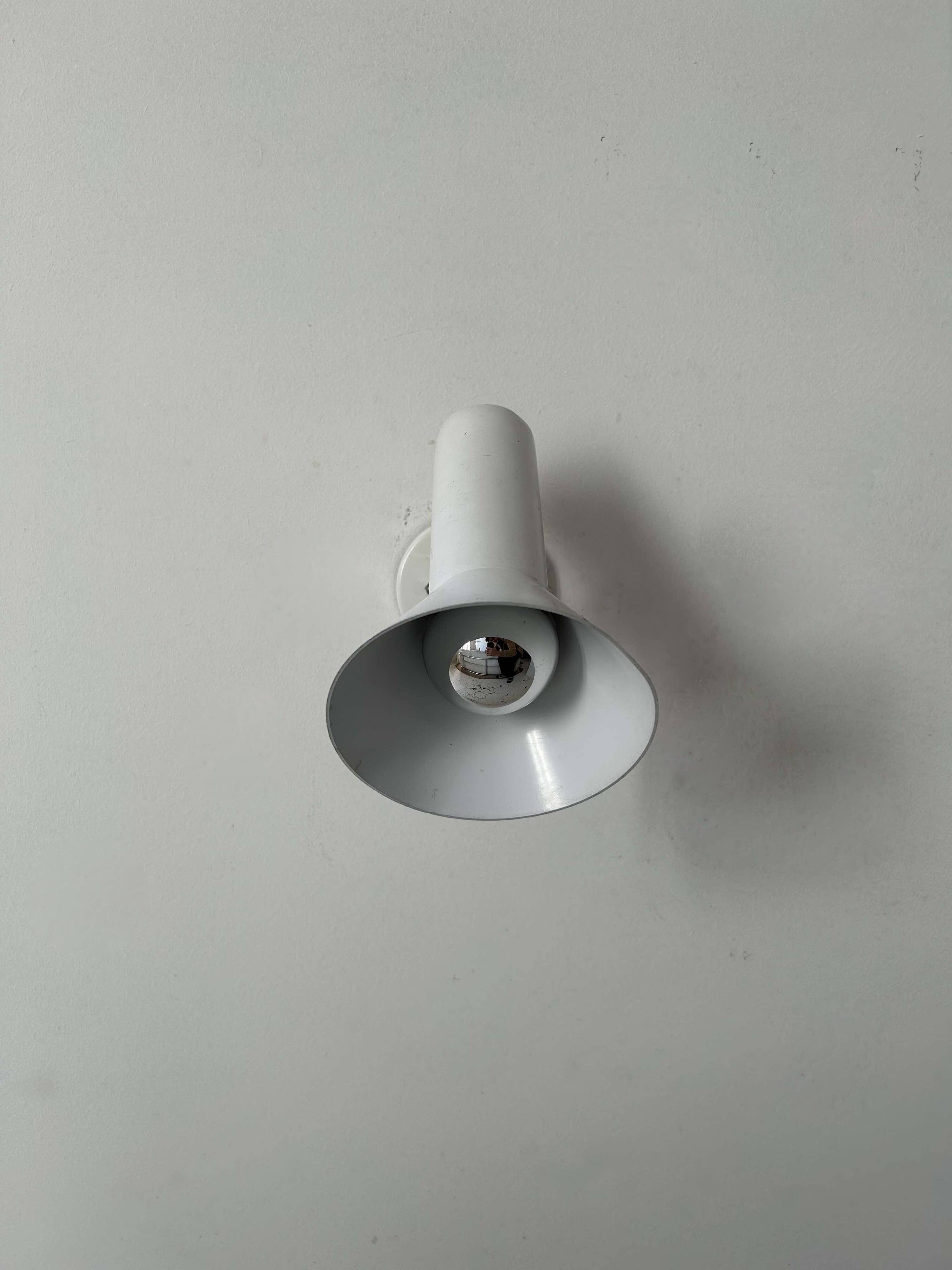 Vintage Raak adjustable wall lamp, chrome and white metal, Netherlands 1970