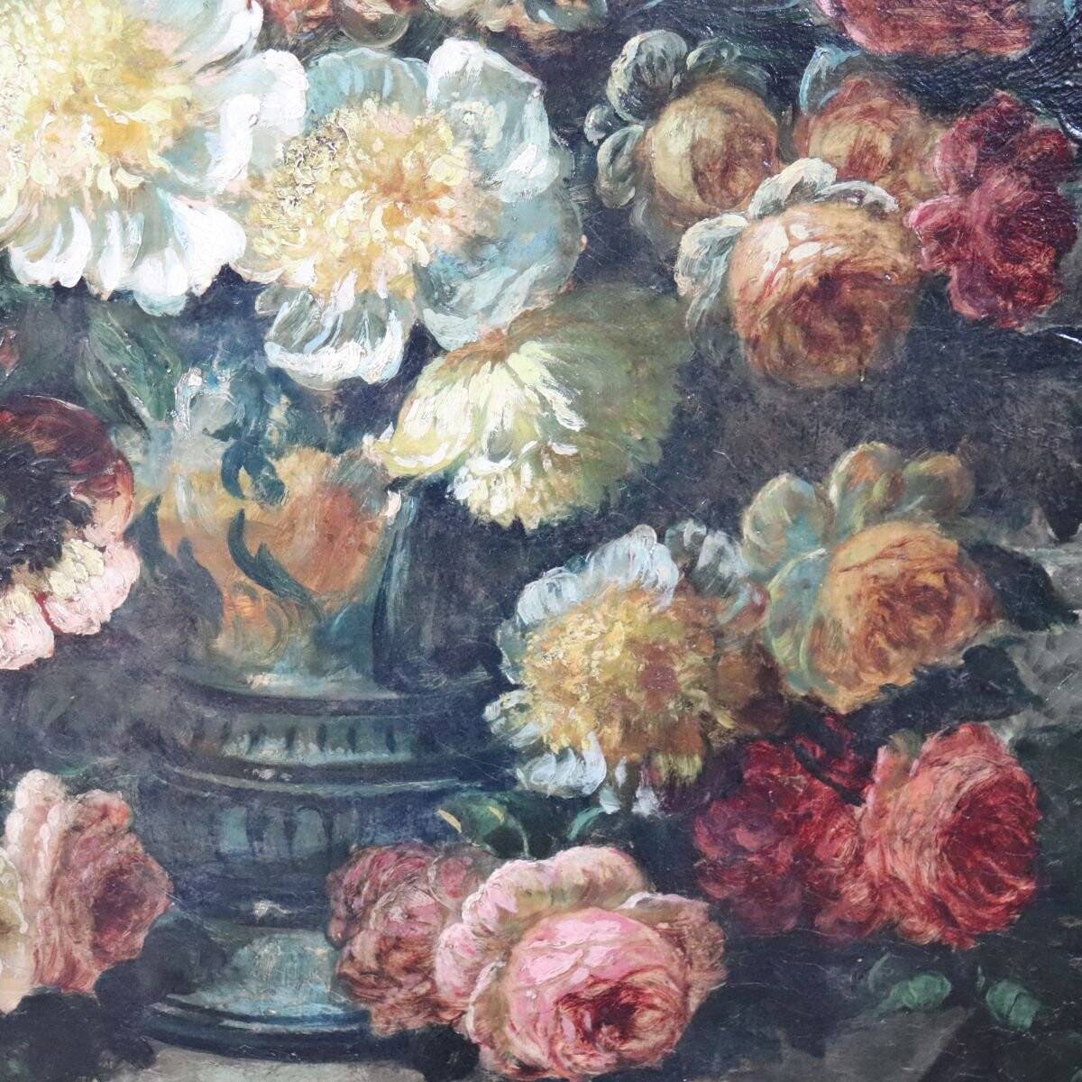 Still Life, Large Oil Painting On Canvas, Italy, 19th Century