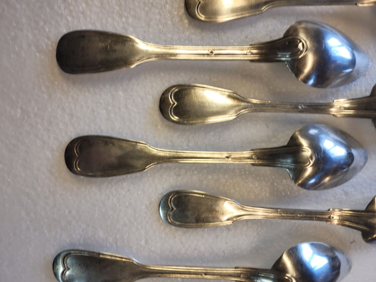 Silver metal housewife 6 spoons, 6 forks