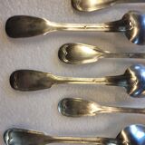 Silver metal housewife 6 spoons, 6 forks