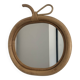 Vintage mirror 1960 apple rattan wicker bamboo - 33 x 35 cm