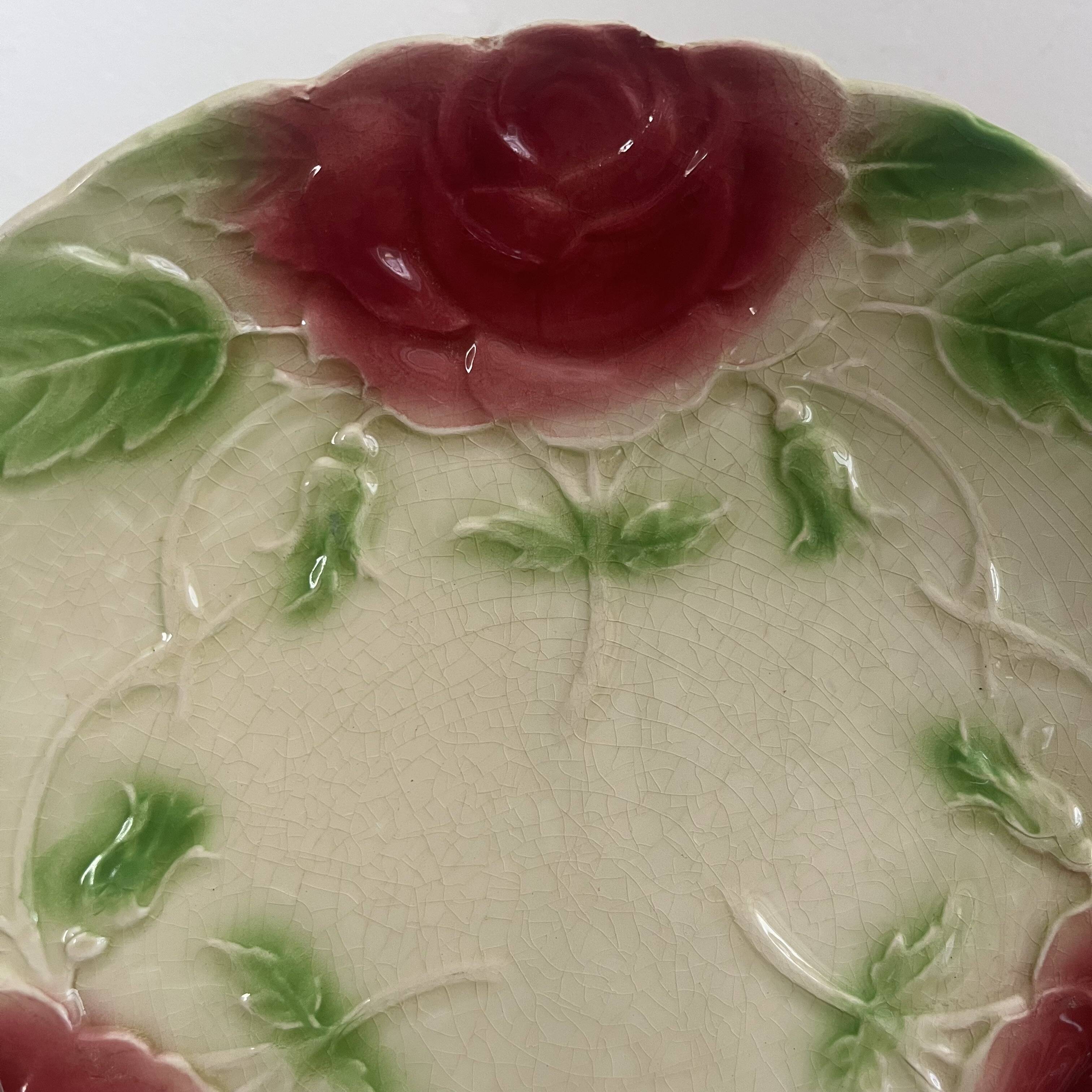 Assiette barbotine - Rose