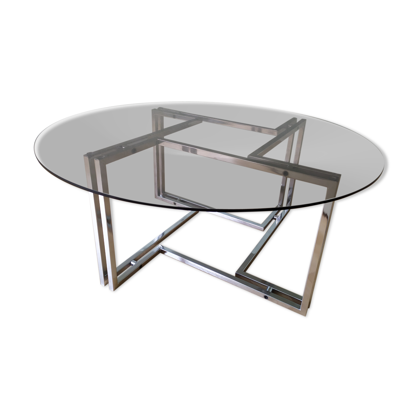 Chrome coffee table and smoked glass