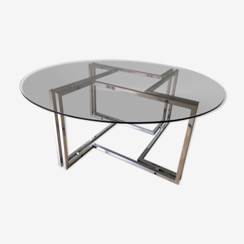 Chrome coffee table and smoked glass