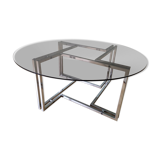 Chrome coffee table and smoked glass