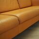 Orange leather sofa, Danish design, 1970s, production: Denmark