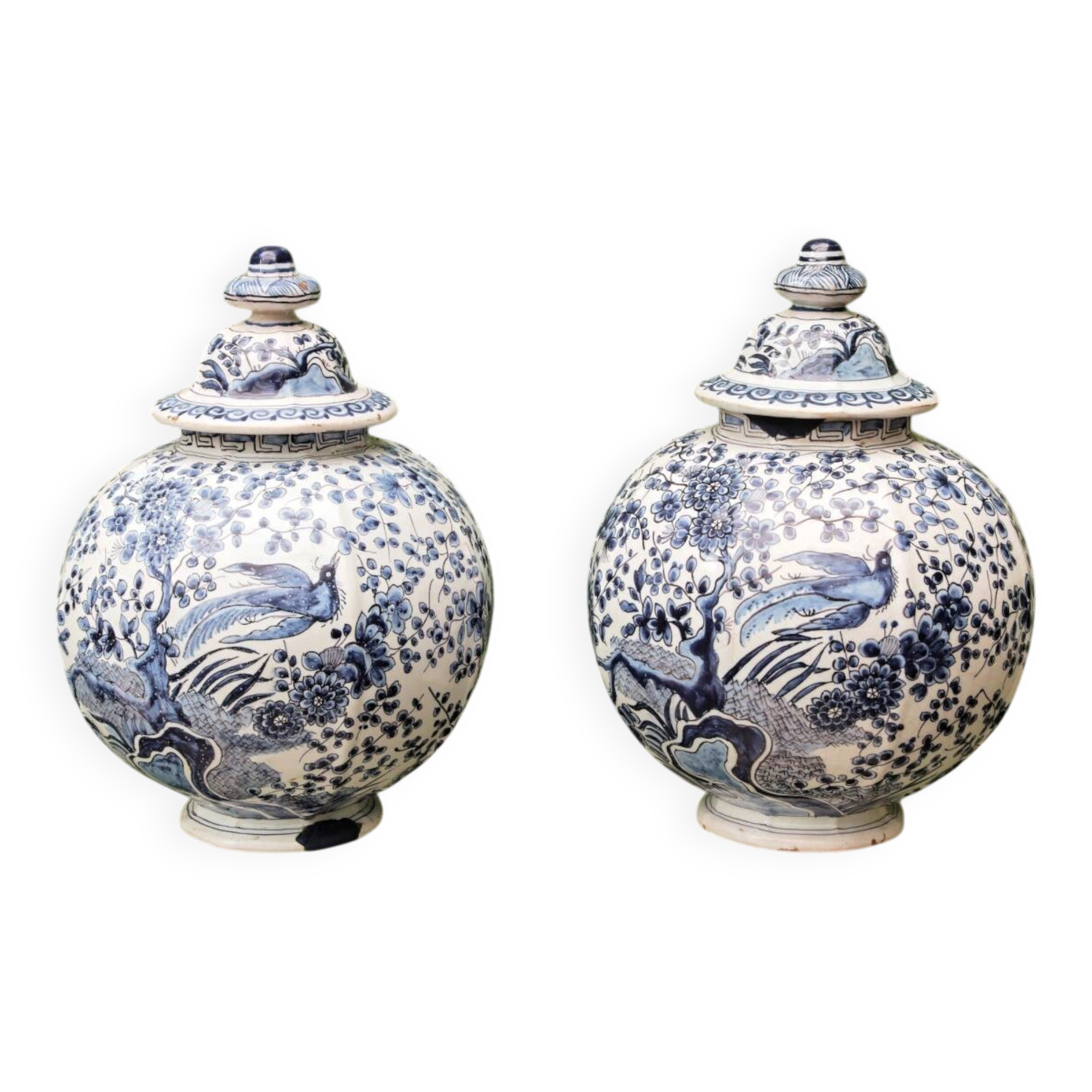 Paire de potiches couvertes, Delft, 18ème, Willem Van der Kool