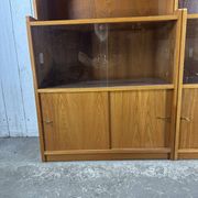 Pair of large vintage wooden display cabinets – 1960s/70s