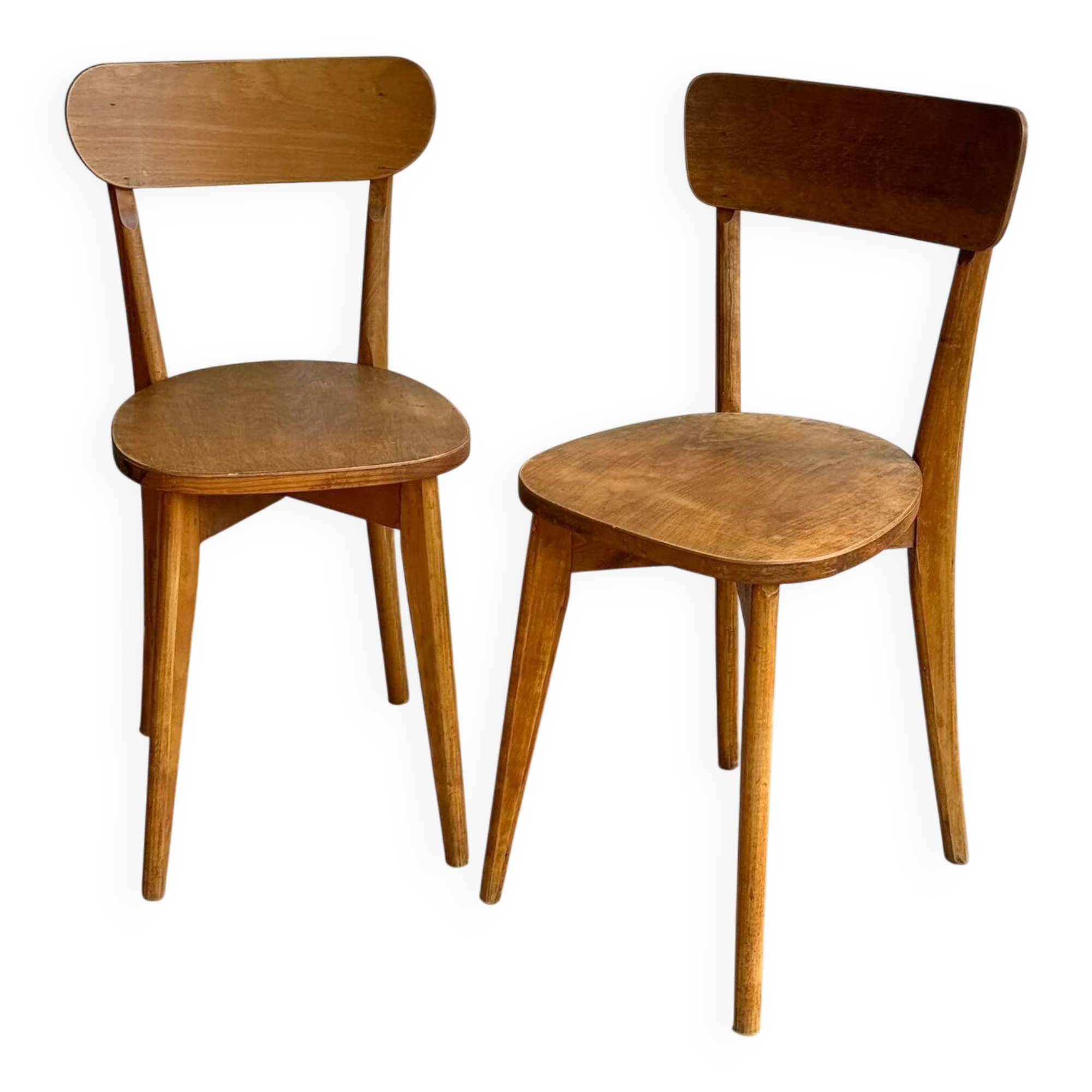 Paire de chaises en bois brut