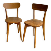 Paire de chaises en bois brut