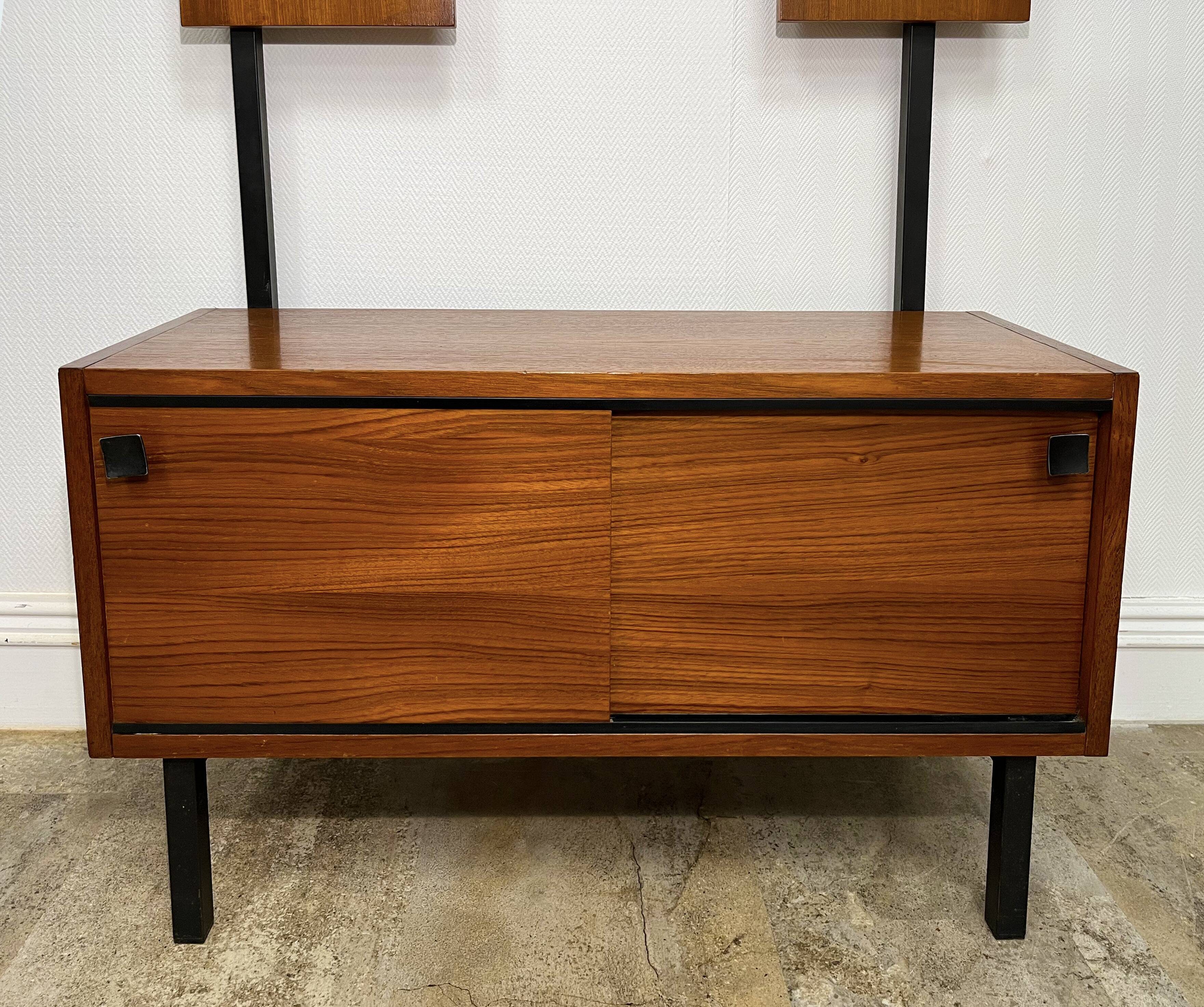 Vintage teak coat holder with teak veneer