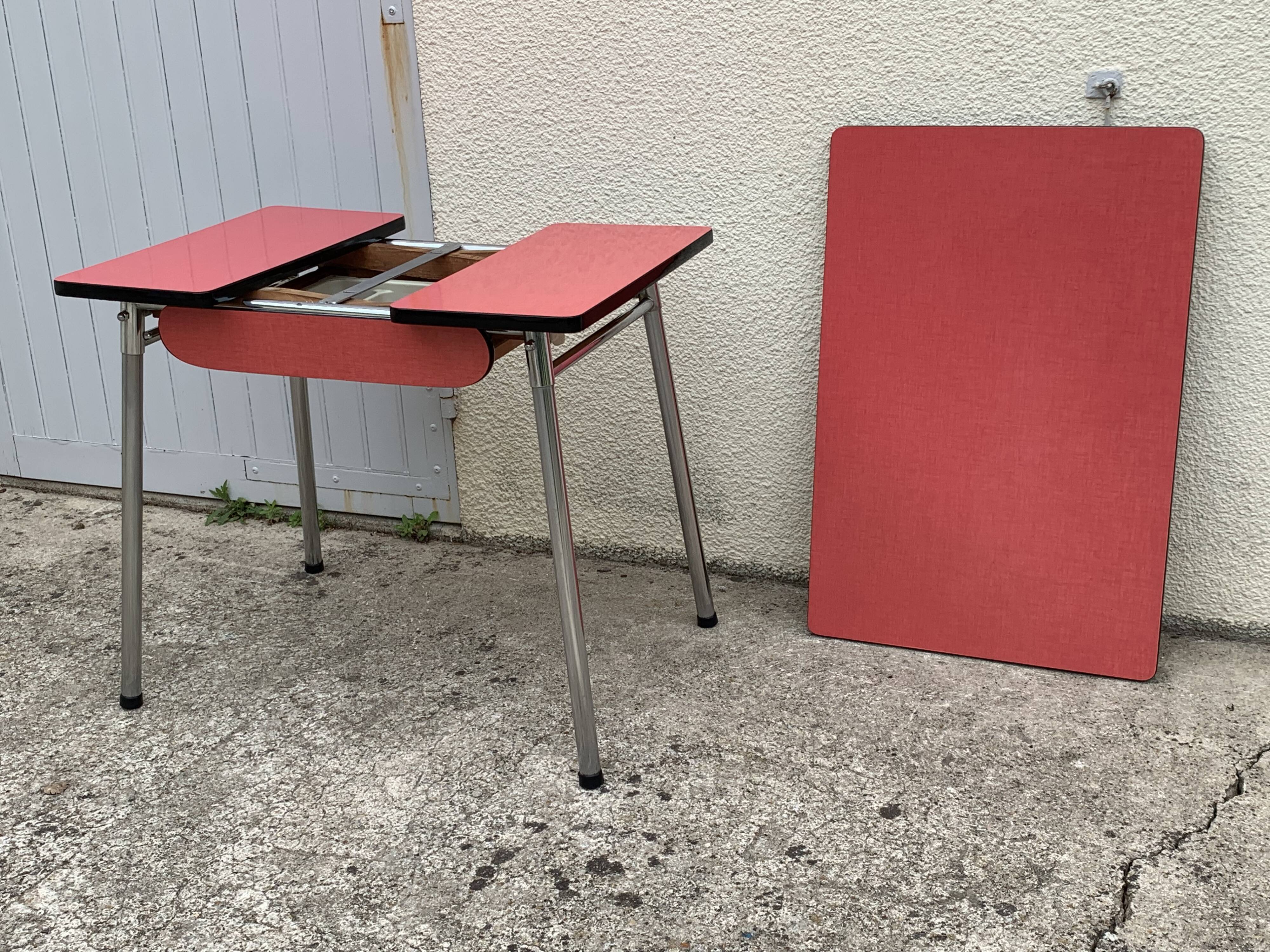 Red Formica table