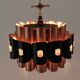Copper & Black Pendant Lamp by Werner Schou for Coronell Elektro — Denmark, 1960s