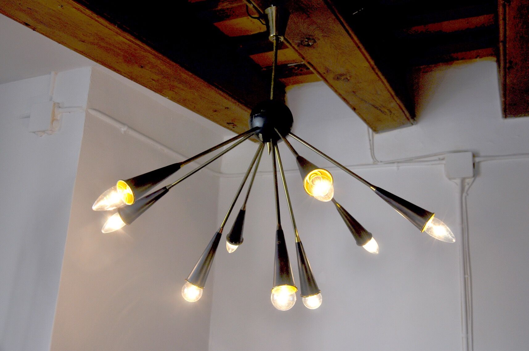 Sputnik 9-armed lustre, Italy, 1960