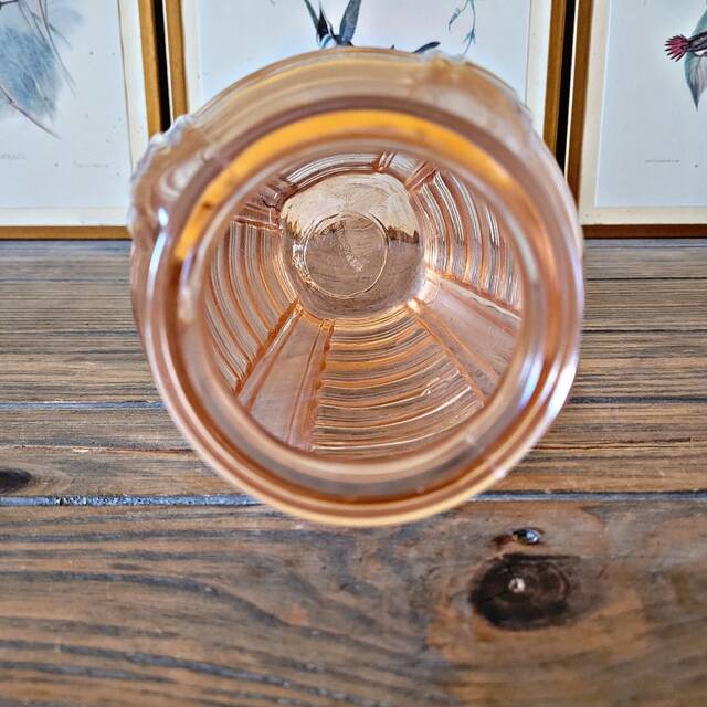 Art Deco style vase in salmon-colored glass
