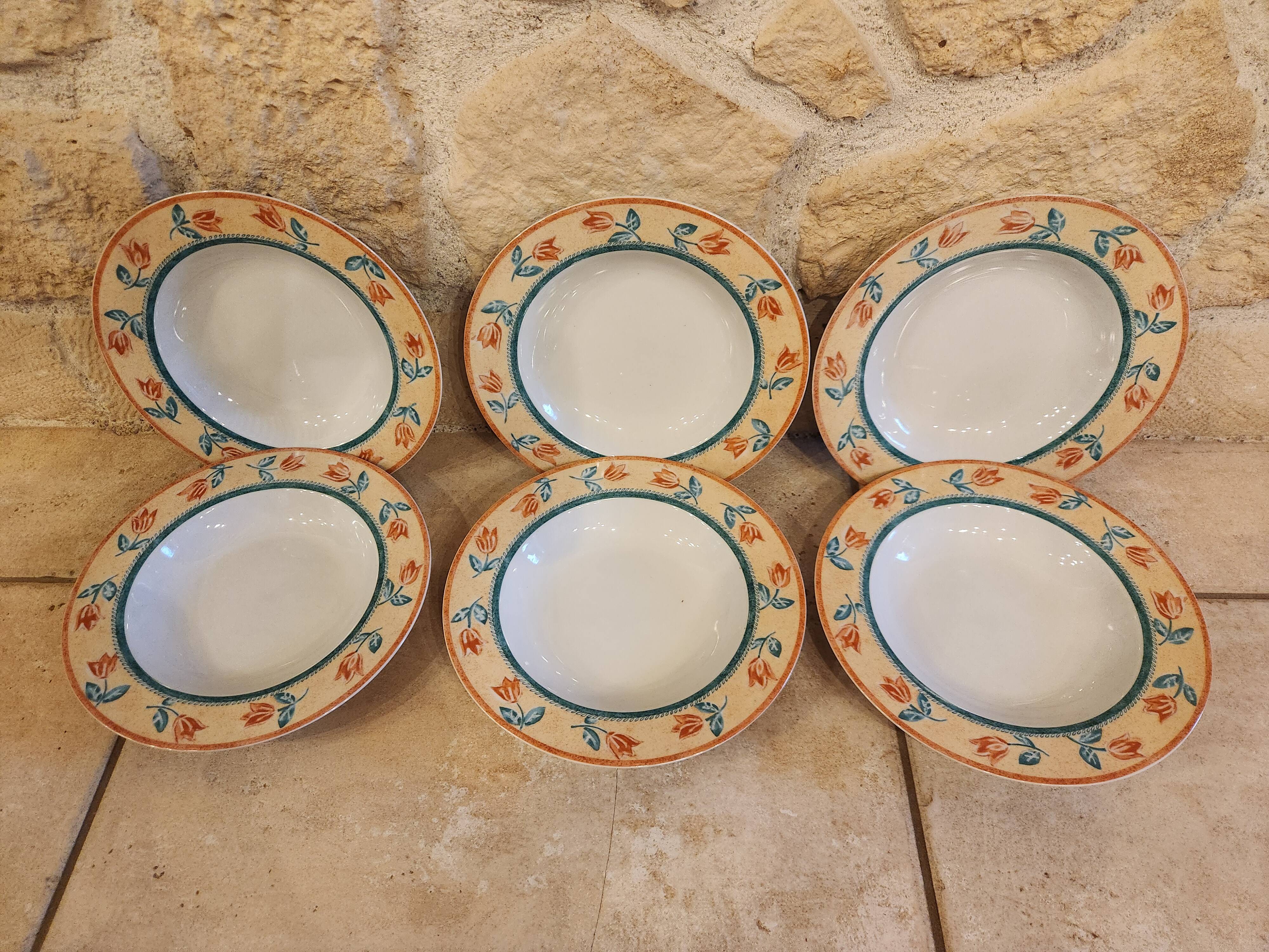 Lot de 6 assiettes creuses vintage - Collection Gallery