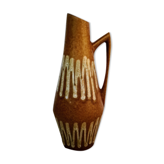 Vase cruche pichet soliflore jaune moutarde céramique w germany midcentury 1950  a 60