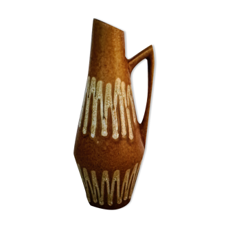 Vase jug pitcher soliflore yellow mustard ceramic w germany midcentury 1950 a 60