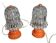 Paire de Lampes Champignon Orange Vintage 70's