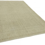 Hand-knotted persian vintage 1970s 211 cm x 286 cm beige wool carpet