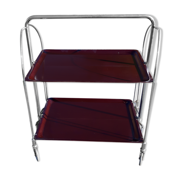 Desserte vintage repliable chrome et plastic dur '' Germinol