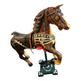 Carousel horse / decorative wooden horse, carved and varnished.