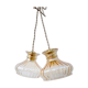 Pair of amber glass walkmen to hang in suspension