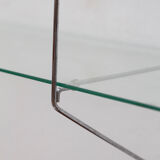 Wall rack 'sail' in chrome and glass