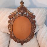 Italian mirror in gilded scupted wood
