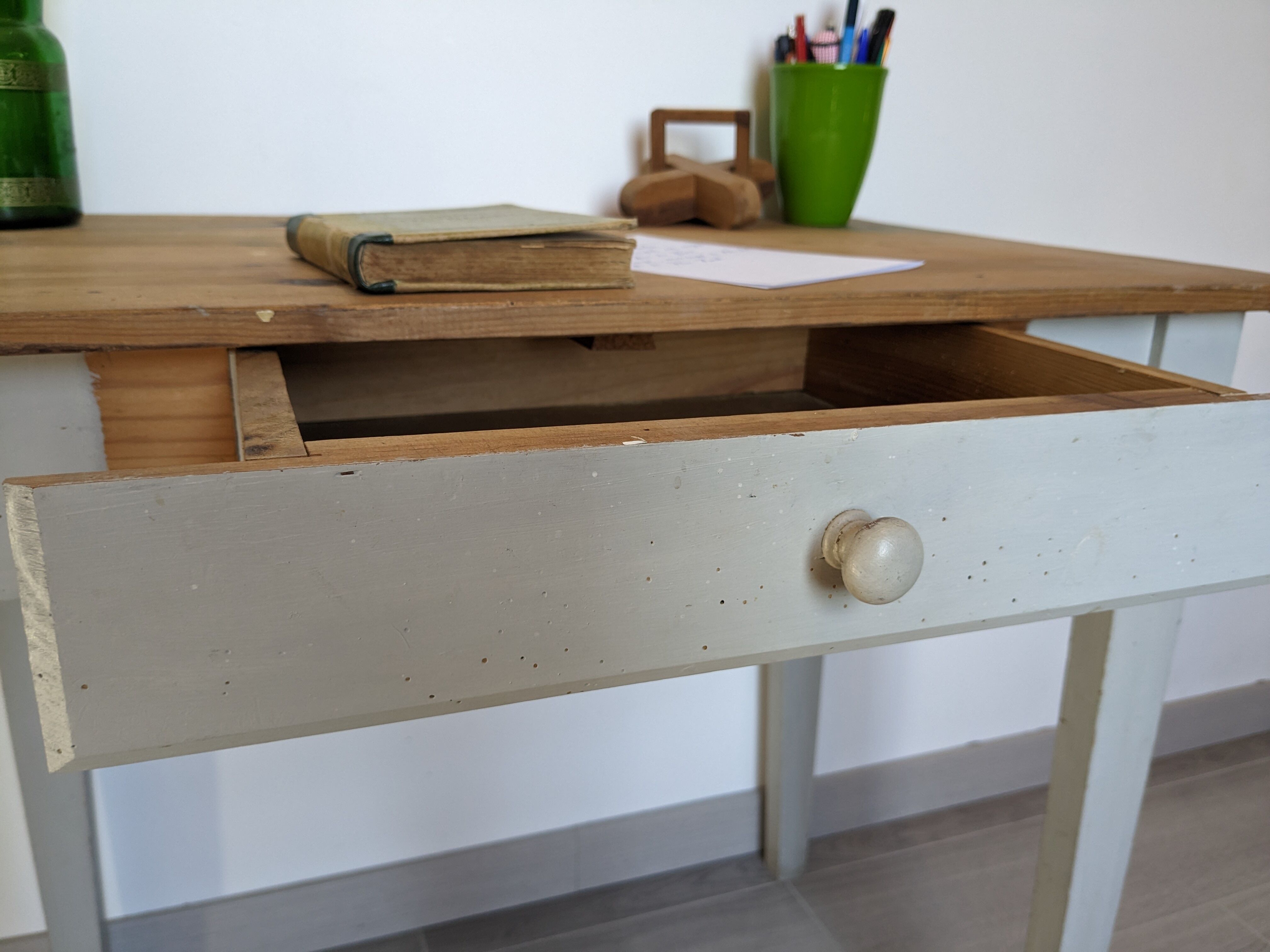 Old country pine side table