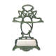 Castirone green enamelled cast iron umbrella stand and removable white tray