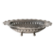 Silver-plated metal vintage bowl with curved rim and relief - Italian 1940s centrepiece