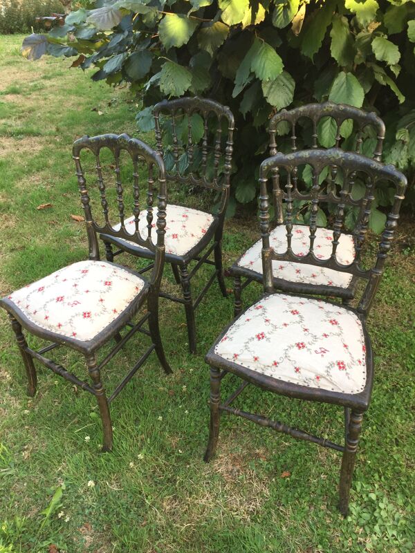 4 chaises Napoléon, chaises d'orchestre