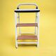 Vintage stepladder in Formica, wood and chromed metal