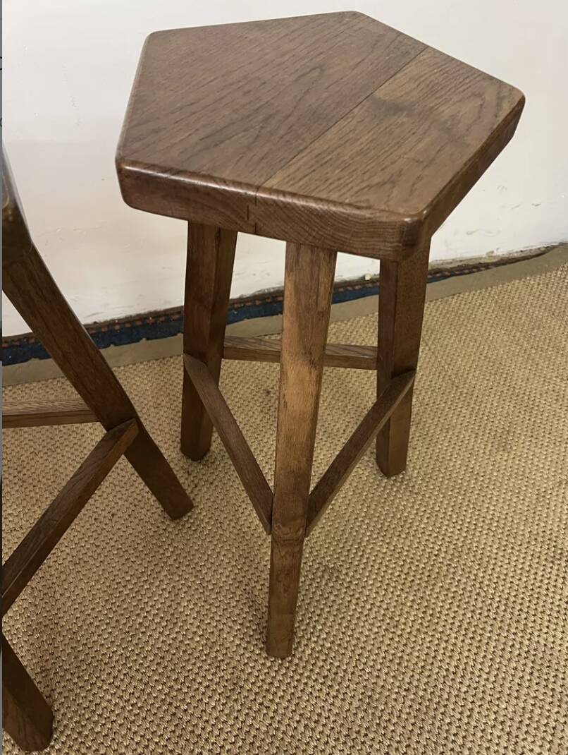 Pair of Vintage Brutalist Bar Stools