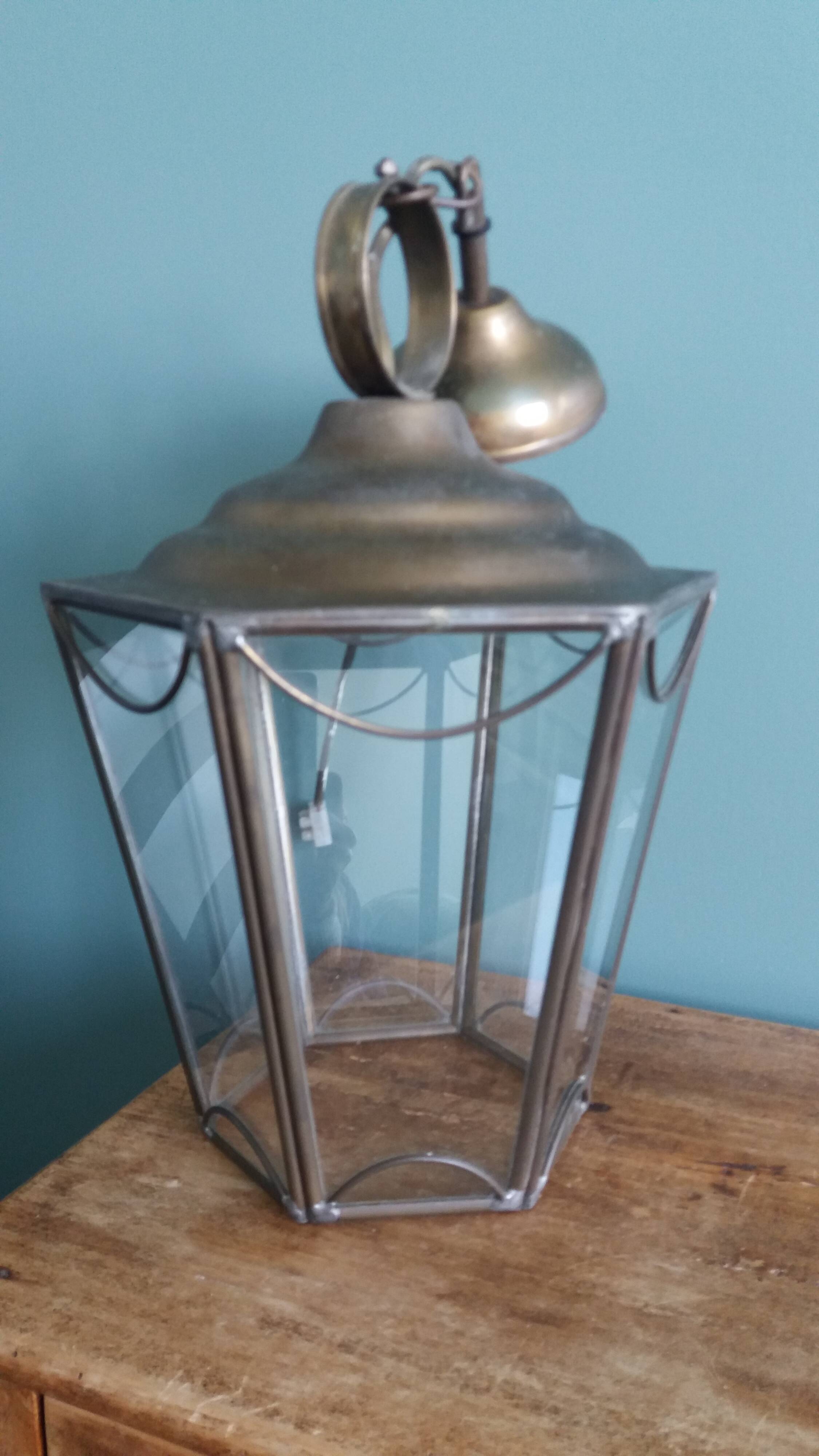 Brass and glass lantern