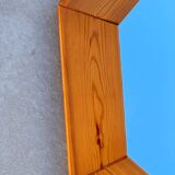 Octagonal pine mirror Scandinavian design from the 80s