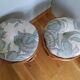Pair of wicker rattan stool poufs