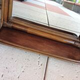 Arched rattan mirror with shelf/vintage 60s-70s