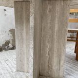 Octagonal travertine coffee table