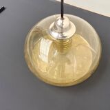 Blown glass paste pendant light, 1970s