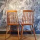 Pair of Ikea Stockholm light wood chairs