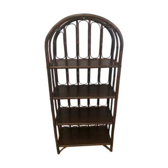 Vintage rattan bookcase