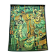 Tapisserie murale signée hervé lelong, vintage années 70, papillonniere verte