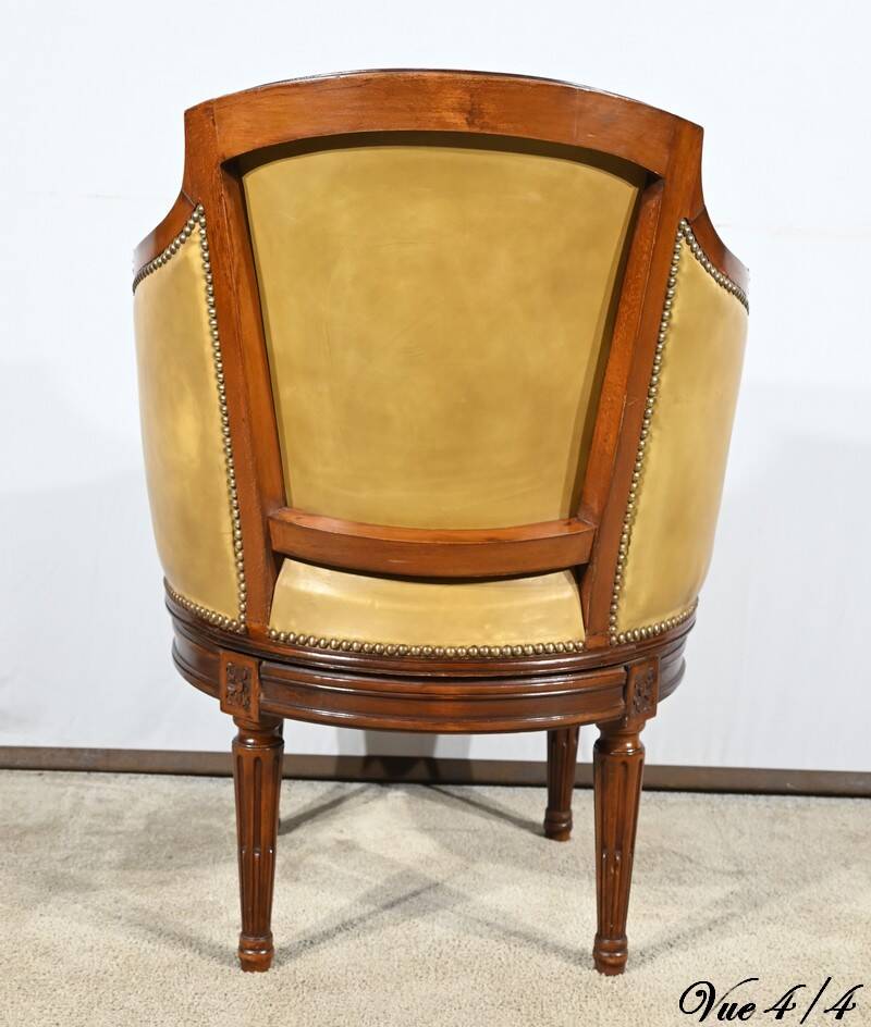 Beech Swivel Office Armchair, Louis XVI style – Late 19th century