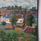 Painting on panel, countryside in spring.