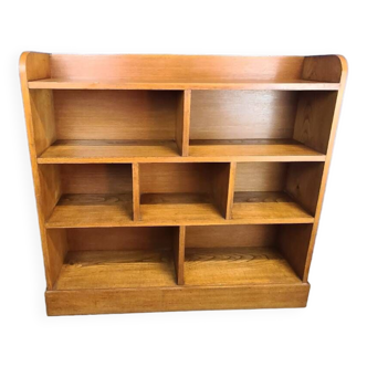 Large shelf, vintage solid oak bookcase from the 60s